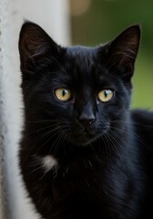黒猫子猫 輝く瞳 穏やか表情