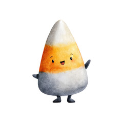 Joyful and Cute Candy Corn Character with a Cheerful Smile and Soft Texture for Fun and Playful Designs