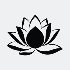 Silhouette lotus flower elegant spiritual blossom vector illustration