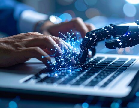 Roboter und Menschenh&auml;nde 