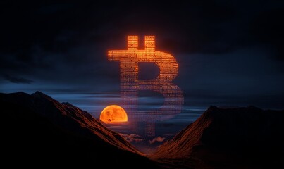 tourist attraction in the night. a large cross in the middle of a mountain. a clock tower with a sky background