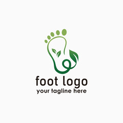 foot and leaf logo design template, foot massage logos, people body care design logos