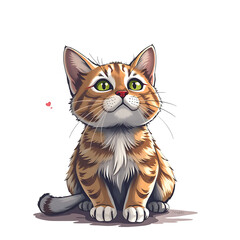 Fototapeta premium Heartfelt Gaze: Adorable Kitten Looking Up