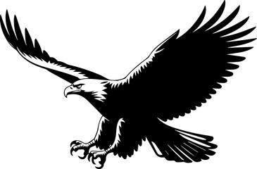 eagle in flight Silhouette vector illustration