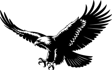 Obraz premium eagle in flight Silhouette vector illustration