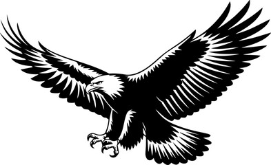 eagle in flight Silhouette vector illustration