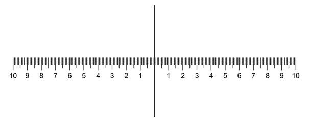 Messvorrichtung mit Zentrierung und Skala nach links und rechts