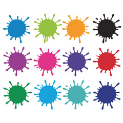 Collection of Colorful Ink Blot Shapes