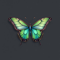 Obraz premium Emerald Wings: Elegant Green Butterfly on Dark