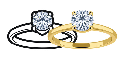 Elegant Gold Diamond Engagement Ring