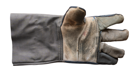 construct work gloves isolated on transparent background, PNG format