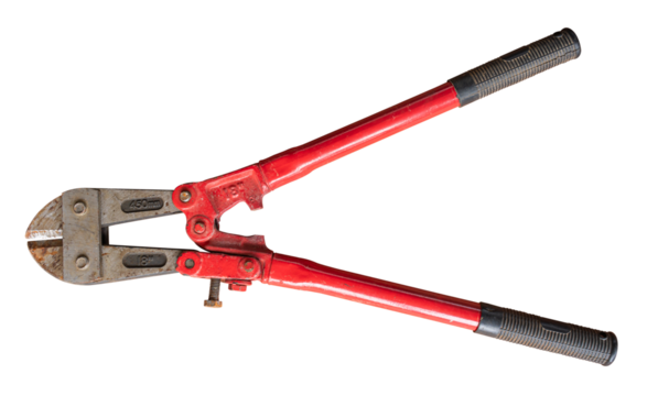 Bolt wire cutter isolated on transparent background, PNG file