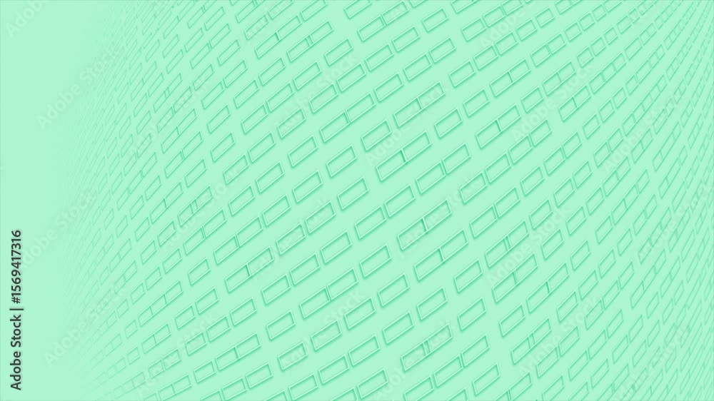 Wall mural turquoise color diagonally moving square shapes 3d design loop able geometrical background