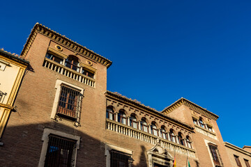 Granada, Spain, European Union, street view from the Spanish city where beautiful Alhambra palace could be visited. Tourist destination