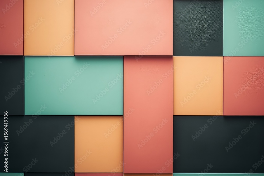 Poster modern abstract background created with colorful rectangular panels forming geometric pattern
