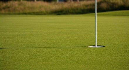 Obraz premium Serene Golf Green Putting Green Perfection, Hole in One