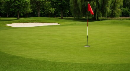 Obraz premium Scenic Golf Course Putting Green A Perfect Shot Awaits
