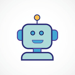 Chatbot Face colorful Icon – Virtual Assistant Bot Communication,  Vector sign, Symbol, logo illustration. Vector graphics for Presentation and other