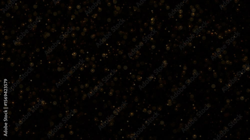Canvas Prints abstract animation loop glow gold stars dust particles moving on black background. 4k 3d seamless lo