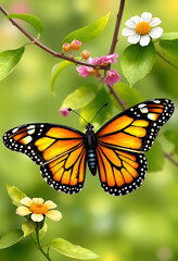 Monarch Butterfly on Orange Blossom &ndash; Stunning Macro of Nature&rsquo;s Elegance