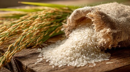 Blessings of harvest – white rice and golden rice ears / 収穫の恵み―白米と黄金の稲穂