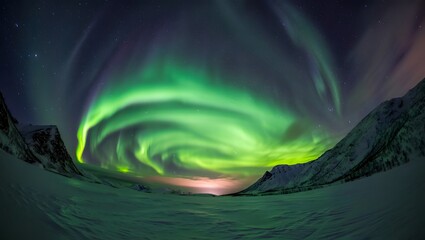 Aurora borealis northern lights photography green sky winter landscape scenic travel night