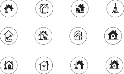 Home Lifestyle Icon Set &ndash; Pet-Friendly Houses, Gardening Tools & Minimalist Living Symbols