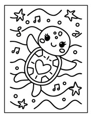 vector illustration of groovy summer coloring pages