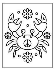 vector illustration of groovy summer coloring pages