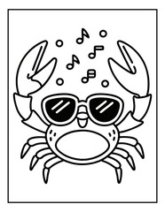 vector illustration of groovy summer coloring pages