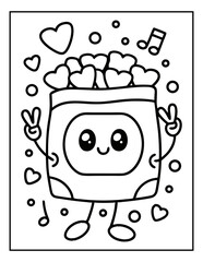 vector illustration of groovy summer coloring pages