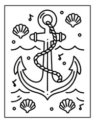 vector illustration of groovy summer coloring pages