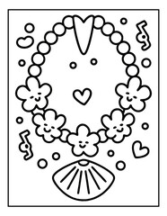 vector illustration of groovy summer coloring pages