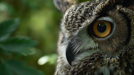 Obraz premium Owl’s eyes – symbol of wisdom and silence / 知恵の象徴―フクロウの深い眼差し