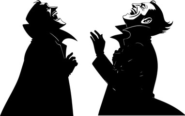 Vampire Villain Laughing Silhouette - Evil Character Hysteria