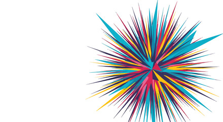 Vibrant Abstract Burst: Colorful Spikes on White