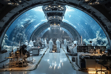 Scientists conduct teleportation experiments in an underwater laboratory setting