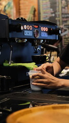 coffee machine working on machine