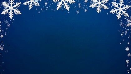 Festive Winter Holiday Background Deep Blue Gradient Sky White Snowflakes Falling