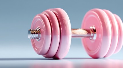 Elegant pastel pink dumbbell showcasing fitness and strength training