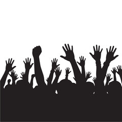 Vector silhouette of hands up