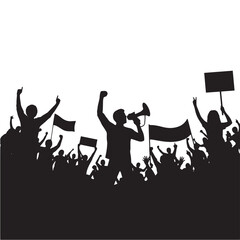 Vector silhouette of people demonstrating