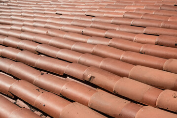 Texture with smooth brown tiles. Background for projects.