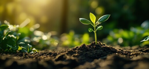 New Life Emerging: A Tiny Sprout in the Warm Sunlight