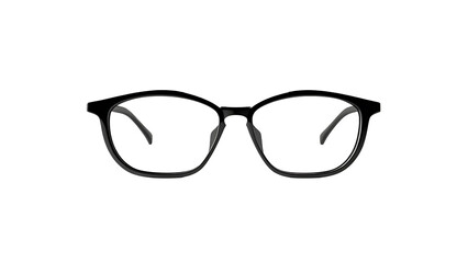 Clear round eyeglasses isolated on white background