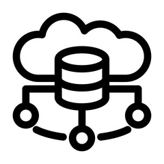 Cloud Storage Outline Icon
