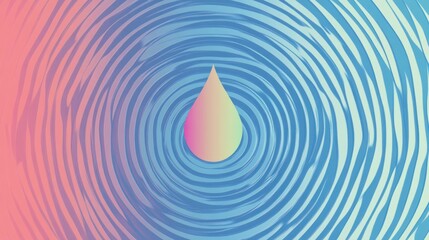Serene Ripple: A Digital Artwork of a Pastel Droplet on Water