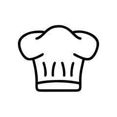 Chef Hat Line Icon – Simple Culinary Cap Outline for Kitchen or Restaurant Use