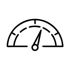 Speedometer Gauge Icon – Performance Measurement Dashboard Outline Symbol