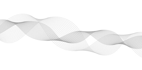 Abstract black wave banner template.blend line abstract grey wave on white background
